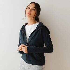 Albion Fit Campus Zip Up Jacket Navy Blue Womens Medium Athleisure Loungewear